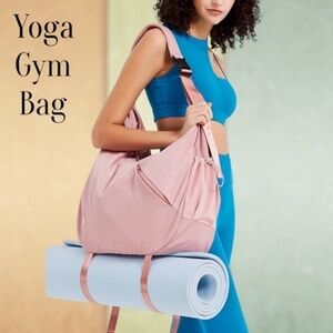 Yoga/Gym/Sports Waterproof Duffel Bag w/Hidden Mat Straps & Shoe Pocket-NWT